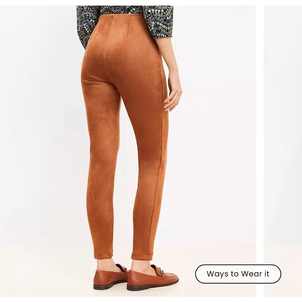 LOFT | Faux Suede Leggings in Fresh Pumpernickel | Small - Picture 11 of 12